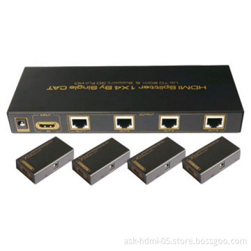 HDMI Splitter 1x4 by Single CAT